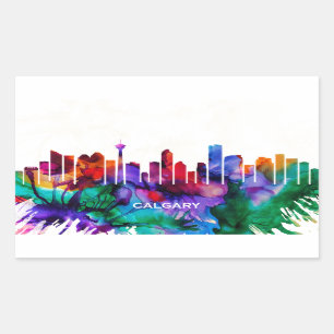 Calgary Skyline Rectangular Sticker