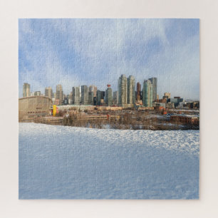 Calgary Skyline Winter Wonderland Jigsaw Puzzle