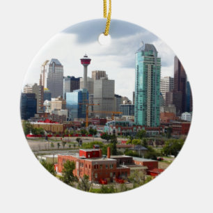 Calgary skyline with buildings and tower ceramic ornament