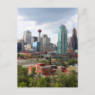 Calgary skyline with buildings and tower postcard
