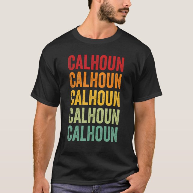 Calhoun County Texas Rainbow Text Design T-Shirt (Front)