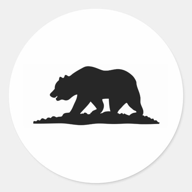 Cali bear classic round sticker (Front)
