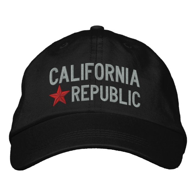 Cali California Republic STAR Embroidery Embroidered Hat (Front)