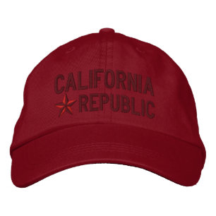 Cali California Republic STAR Embroidery Embroidered Hat