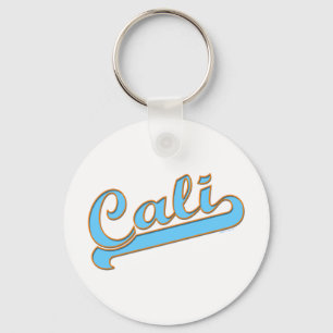 Cali California Surfer Logo in Blue Key Ring