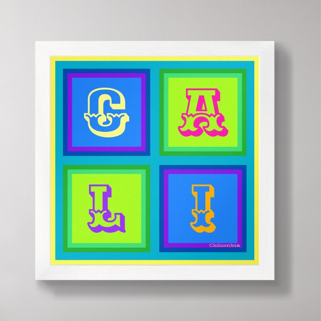 Cali Colombia modern colourful wall art Poster  (Creator Uploaded)