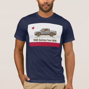 Cali Flag Bear in Truck (change colour/text) GREY T-Shirt