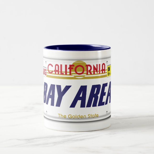 Cali License Plates Two-Tone Coffee Mug (Center)
