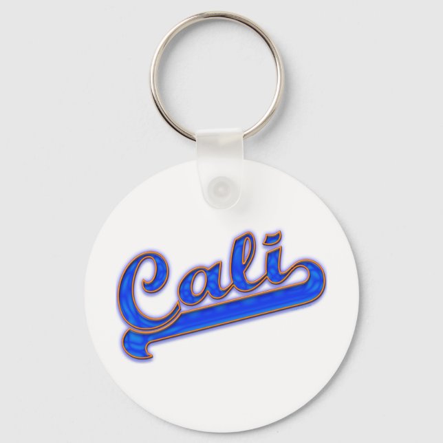 Cali Logo Blue Wave Key Ring (Front)