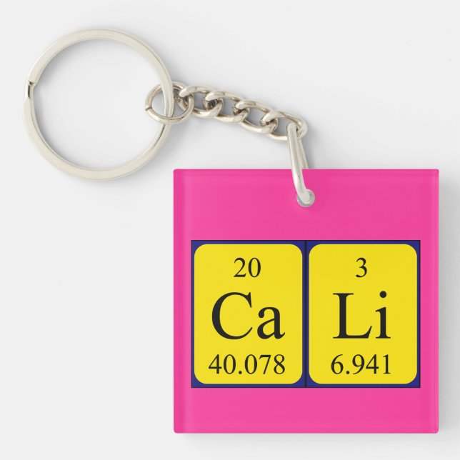 Cali periodic table name keyring (Front)