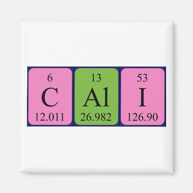 Cali periodic table name magnet (Front)