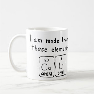 Cali periodic table name mug