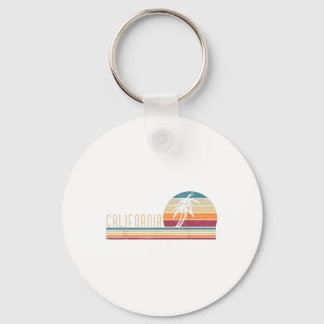 Cali Summer Vacation Ca Palm Trees Usa Retro Calif Key Ring