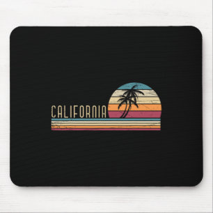 Cali Summer Vacation Ca Palm Trees Usa Retro Calif Mouse Pad