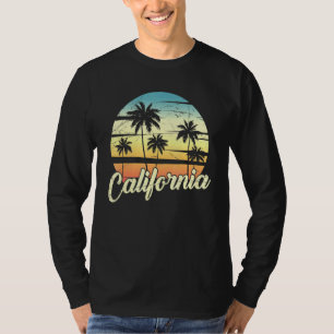 Cali Sunset Beach Californian Summer Palm Trees Ca T-Shirt