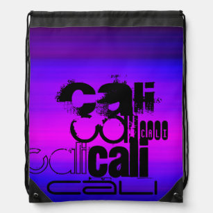 Cali; Vibrant Violet Blue and Magenta Drawstring Bag