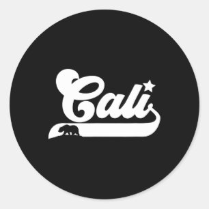 Cali Vintage California Bear Usa State Beauty Desi Classic Round Sticker