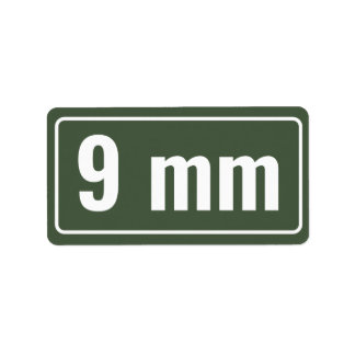 Calibre Organisation Labels 9 mm