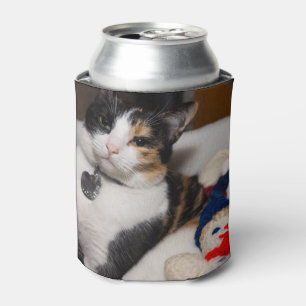 Calico And Snowmen Can Cooler