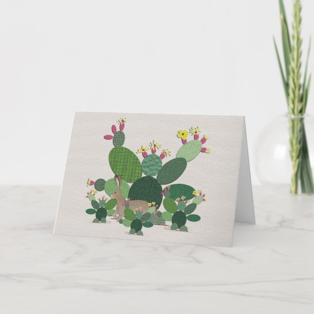 Calico Cactus Greeting Card (Front)