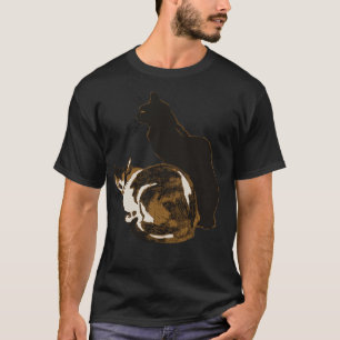 Calico Cat And Black Cat Cut Out T-Shirt