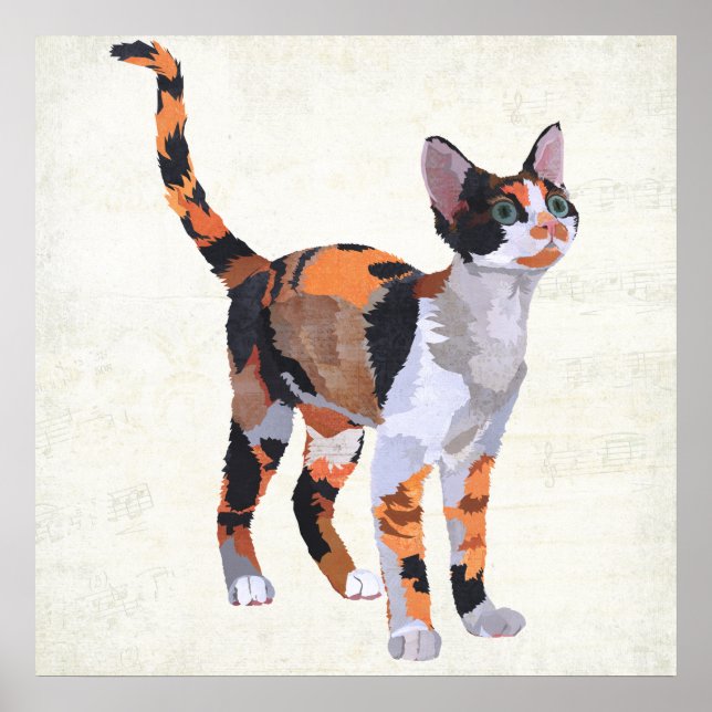 CALICO CAT Art Poster (Front)