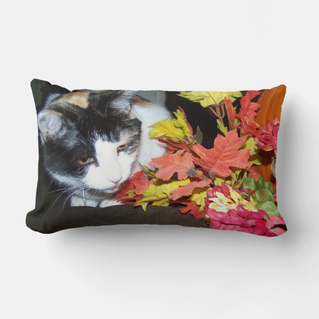 Calico Cat Autumn Decor Pillow (Front)
