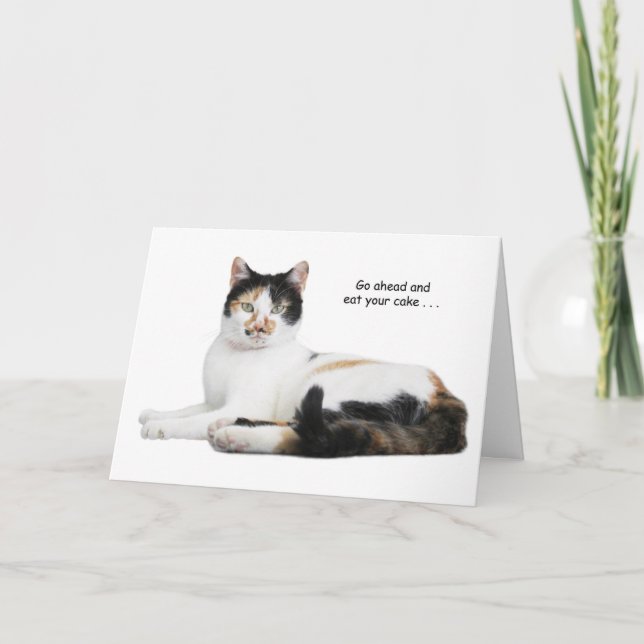 Calico Cat Birthday Card (Front)