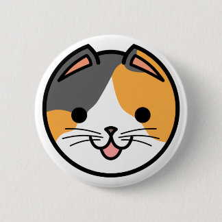Calico Cat Button