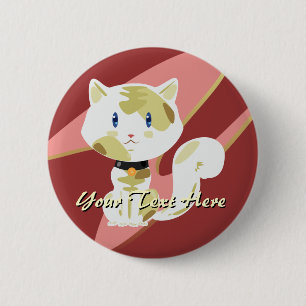 Calico Cat Button