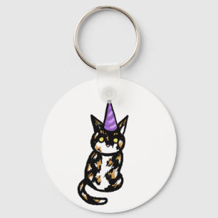 Calico Cat Celebration Keyring