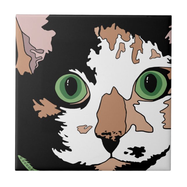Calico Cat    Ceramic Tile (Front)