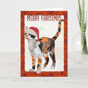 CALICO CAT Christmas CARD