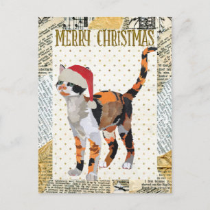 CALICO CAT CHRISTMAS Postcard