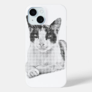 Calico Cat Comic Halftone iPhone 15 Case