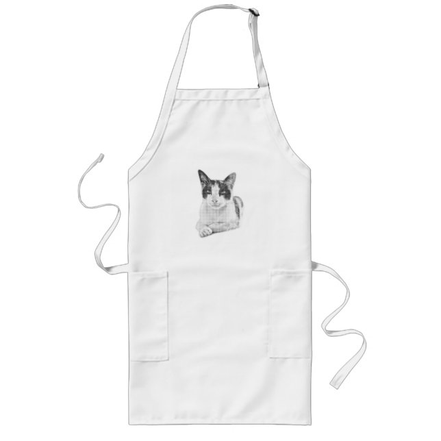 Calico Cat Comic Halftone Long Apron (Front)