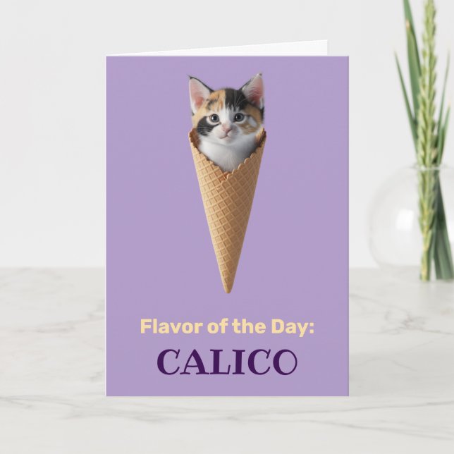 Calico Cat Cone Card (Front)
