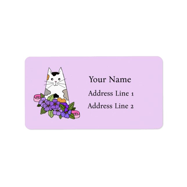 Calico Cat Cute Return Address Label (Front)