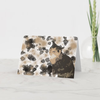 Calico Cat Design Blank Greeting Cards