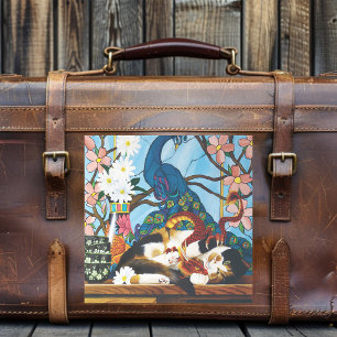 Calico Cat Dragon Red