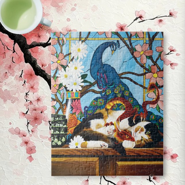 Calico Cat Dragon Red Jigsaw Puzzle (Creator Uploaded)
