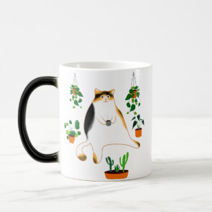 Calico Cat Drinking Cofee Mug, Calico Cat Gift  Magic Mug