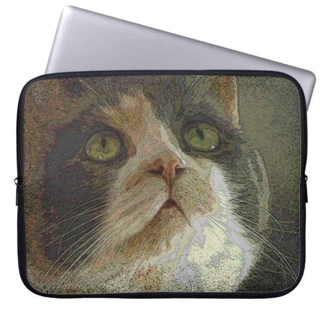 Calico Cat Face Laptop Sleeve (Front)