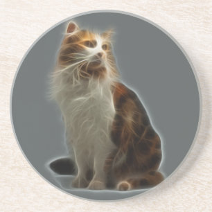 Calico Cat Fractal Coaster
