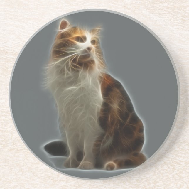 Calico Cat Fractal Coaster (Front)