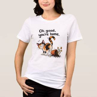 Calico Cat Funny Cat Flower Pot Disaster  Tri-Blend Shirt