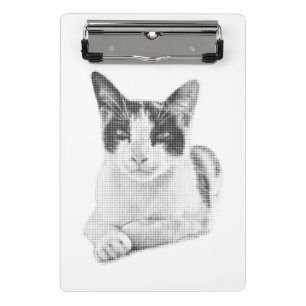 Calico cat halftone effect mini clipboard