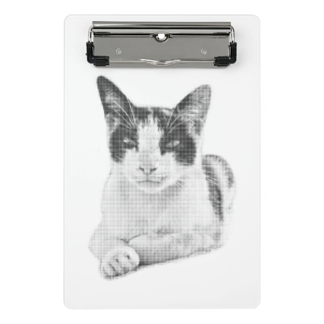Calico cat halftone effect mini clipboard (Front)