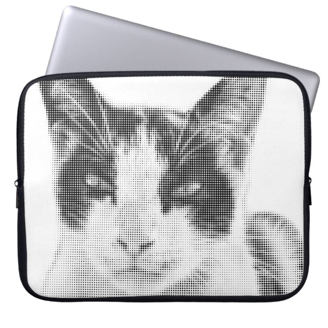 Calico Cat Halftone Laptop Sleeve (Front)