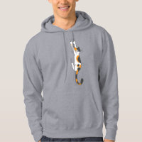 Calico Cat Hanging On Funny Cat Lover's